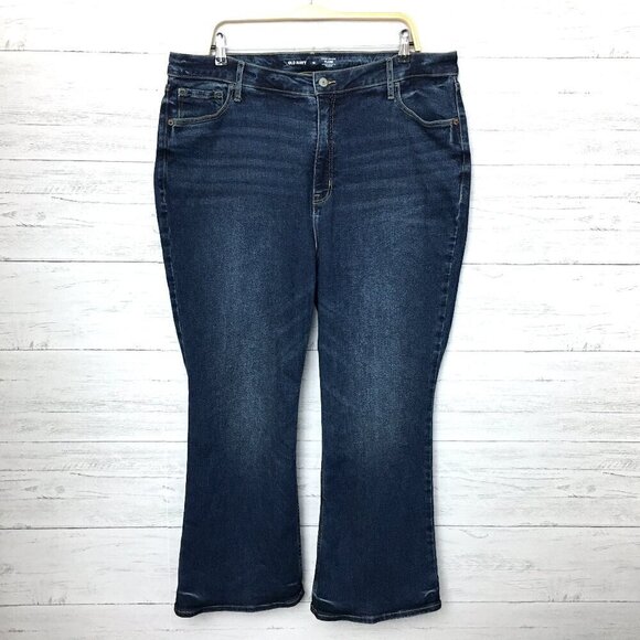 Old Navy Women's Jeans High Rise Flare Leg Beatrice Stretch size 18 length 27" - Picture 1 of 9